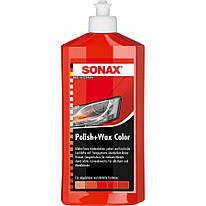 Кольорова поліроль з воском червоний 500 мл SONAX Polish & Wax Color NanoPro (296400)