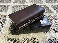 Маленький женский кожаный кошелек коричневого цвета Hassion H 214