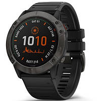 Смарт-годинник Garmin Fenix 6X Pro Solar Titanium Carbon Grey DLC with Black Band (010-02157-21/26)