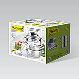 Каструля пароварка 3 л Maestro MR-2900-20 Пароварка з неіржавкої сталі Індукційна каструля, фото 10