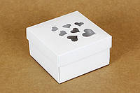 Подарочная коробка Wonderpack Белая с сердцами картон белый М0003о24