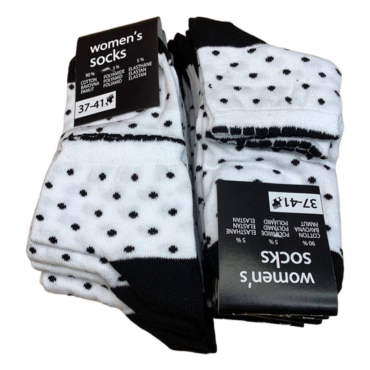 10 пар Жіночі шкарпетки Women's socks (розмір 37-41) чорно-білі оптом, фото 1