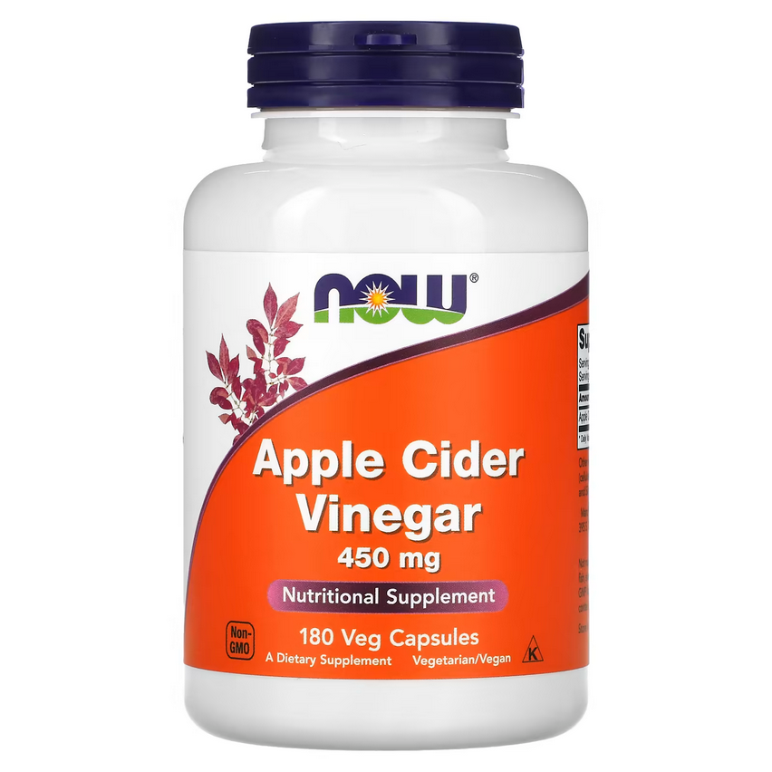 Яблучний оцет 450 мг 180 рослинних капсул / Apple Cider Vinegar Now Foods USA