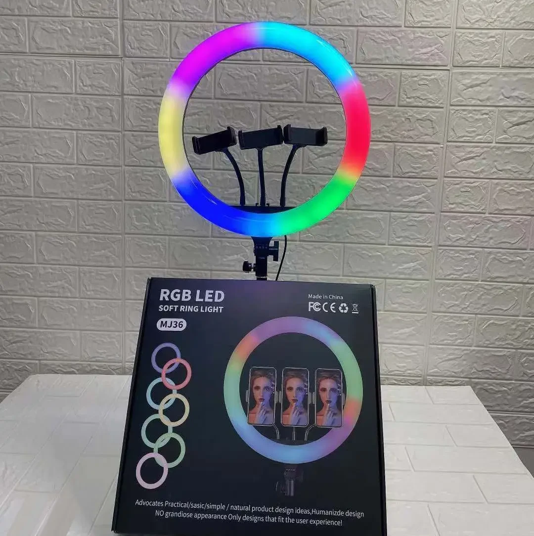 Кольцевая лампа RGB LED 36 см со штативом 2м набор юного блогера 3в1, с  тремя креплениями для телефона (ID#1852860134), цена: 748 ?, купить на  Prom.ua