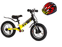 + Шлем + Детский Велобег Corso Skip Jack 12" желтый цвет