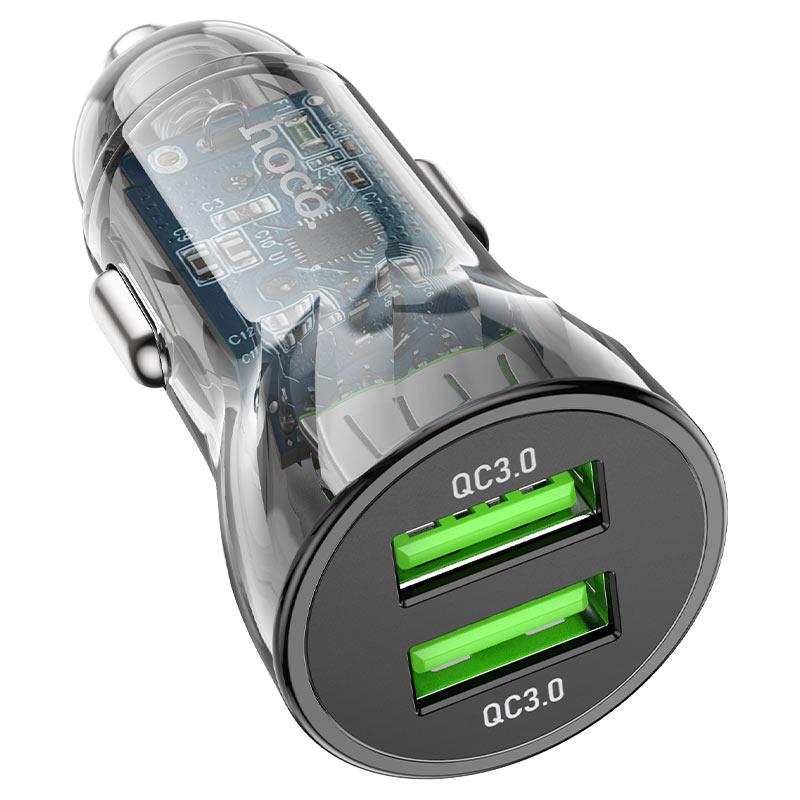 Автомобільний зарядний пристрій Hoco Z47 QC3.0 20 W 2xUSB адаптер для телефона в машину прикурювач