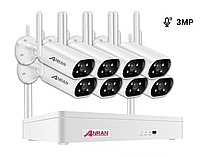 Комплект видеонаблюдения на 8 камер Wi-Fi Anran 3MP ARCCTV