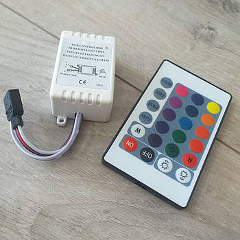Контролер RGB RF-пульт 24 кнопки DC 12 V 6 A (max) Білий (KG-8466)