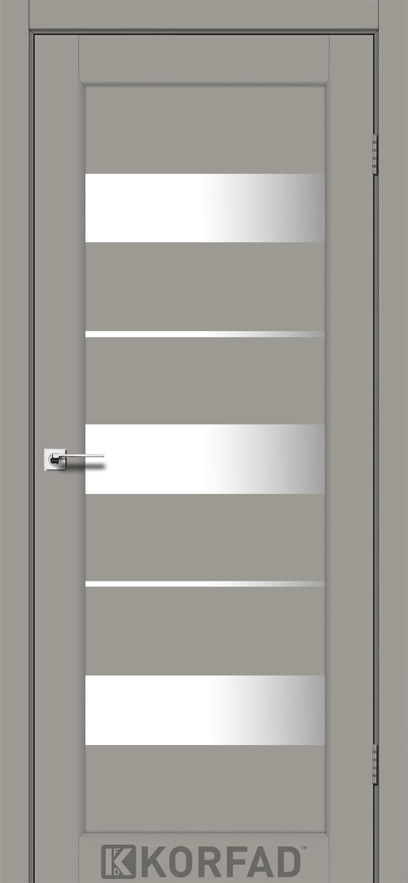 Двері міжкімнатні Корфад/ KORFAD PR-12 Super PET сірий (зі склом сатин), фото 1