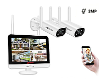 Комплект Wi-Fi видеонаблюдения на 2 камеры Anran 3MP c 13" LCD монитором ARCCTV