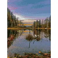 Алмазна мозаїка пейзаж Холодний краєвид Картини стразами на підрамнику 30х40 Strateg HX140
