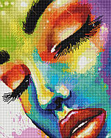 Алмазна мозаїка Дівчина Жінка в барвах Картини стразами на підрамнику Повна викладка 40x50 Brushme GF4805