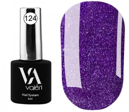 Гель-лак Valeri Color 124 Фіолетовий мікроблеск 6 мл