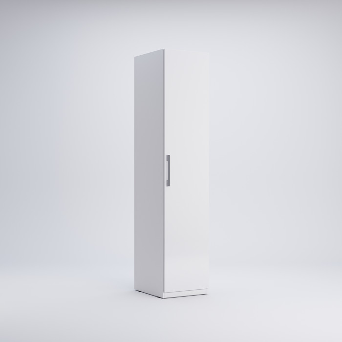 Шафа з ДСП в спальню/вітальню/дитячу 1дв. Фемелі Без Дзеркал Глянець Білий Миро-Марк, фото 1