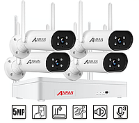 Комплект Wi-Fi видеонаблюдения на 4 камеры Anran 5MP ARCCTV