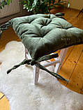 Подушка-накидка на меблі Оливкова велюрова 40х40 см, фото 4