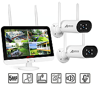 Комплект Wi-Fi видеонаблюдения на 2 камеры Anran 5MP c 13" LCD монитором ARCCTV