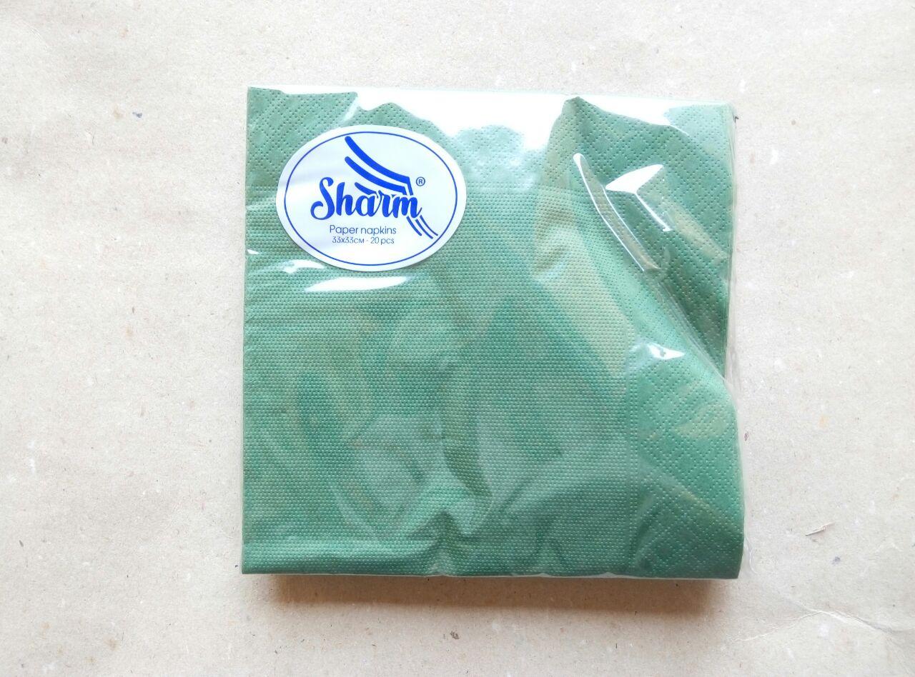 Серветка паперова 330*330, 2-х шарова, мятно-зелена, 20 шт.