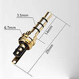 Штекер JACK 3,5 HQ 4pin Чорний металевий корпус, позолочені контакти, фото 2