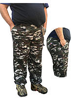 Спортивні штани чоловічі батальні плащівка камуфляжні розмір 58-66, колір як на фото