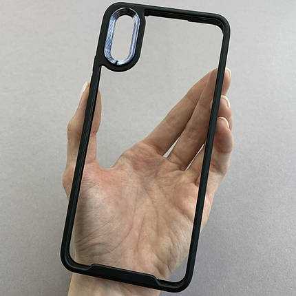 Чохол для Xiaomi Redmi 9А прозорий з бортиком для камери чохол на телефон сяомі редмі 9а чорний k6h, фото 1