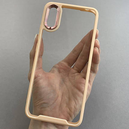 Чохол для Xiaomi Redmi 9А прозорий з бортиком для камери чохол на телефон сеомі редмі 9а бежевий k6h, фото 1