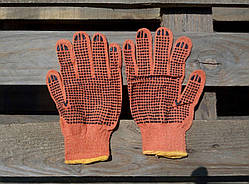 Рукавички Робочі Жовтогарячі Щільні 12 пар