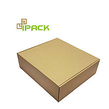 Коробка картонна самозбірна 325х235х50 мм бура крафт мікрогофрокартон