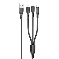 Кабель BOROFONE BX71 (3 в 1) USB - Lightning / Micro USB / Type-C (2A) (1M) Чорний