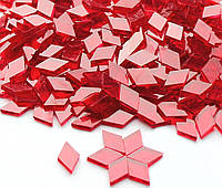 Набор кусочков мозаики слюда форма РОМБ 200 грамм 340 шт цвет Красный