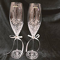 Свадебные бокалы для шампанского Bohemia с росписью