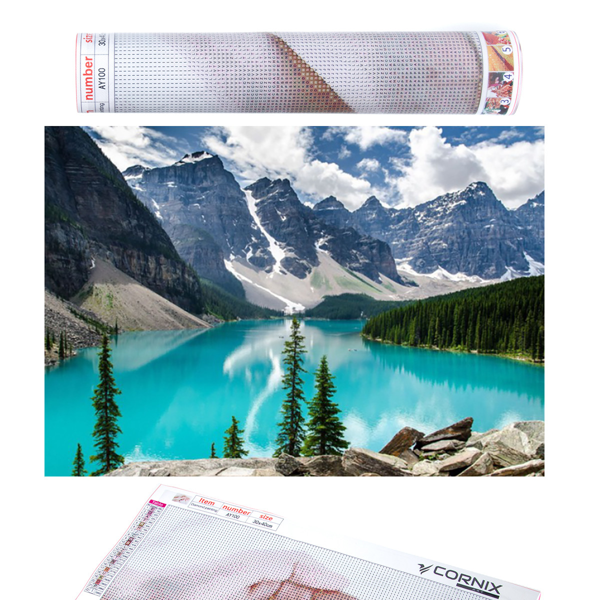 Набір алмазної мозаїки (вишивки) Cornix Art 40 x 30 см AY53