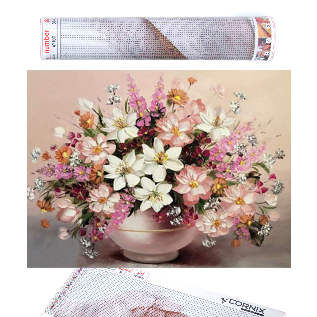 Набір алмазної мозаїки (вишивки) Cornix Art 40 x 30 см AY94