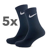 Набор Женские высокие носки Nike White Classic 5 пар 36-40 Белые высокие носочки летние найк демисезонные Черый, 36-40