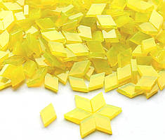 Набір шматочків мозаїки слюда формаРОМБ 200 грамм 340 шт колір Ярко-желтые прозорий