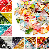 Набір шматочків мозаїки слюда форма ТРИКУТНИК 200 грам 240 шт колір Золото, фото 7