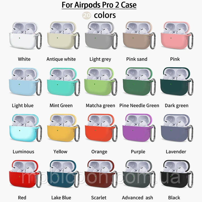 Чохол для AirPods Pro 2 силікон з карабіном, фото 1