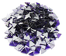 Набір шматочків мозаїки слюда формаТРЕУГОЛЬНИК 200 грамм 240 шт колір Глубокий фиолетовый
