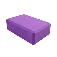 Блок для йоги и фитнеса EVА 23х14,5х8 см, йога блок, кирпич для занятий йогой или растяжкой, Фиолетовый