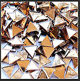 Набір шматочків мозаїки слюда форма ТРИКУТНИК 200 грам 240 шт колір Золото, фото 2