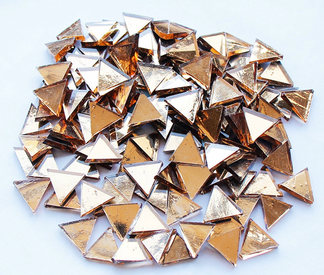 Набір шматочків мозаїки слюда форма ТРИКУТНИК 200 грам 240 шт колір Золото, фото 1