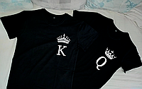 Парные футболки с принтом Король Королева