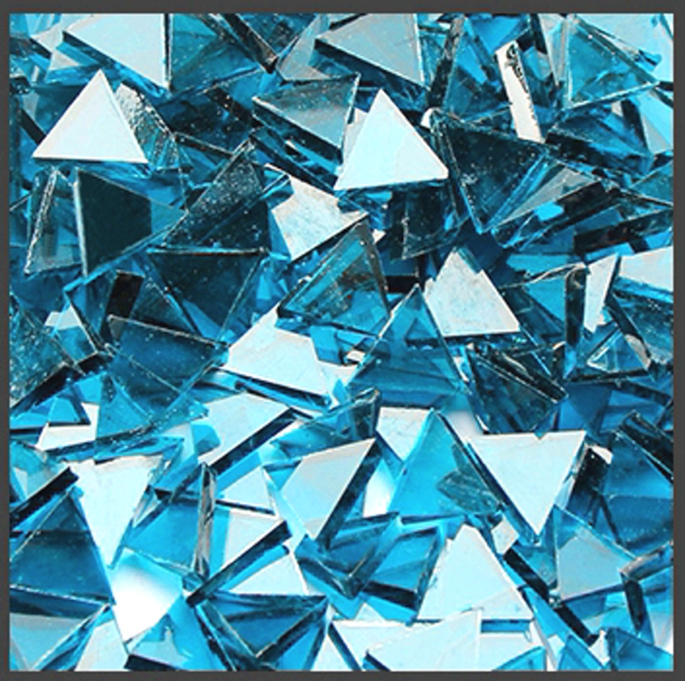 Набір шматочків мозаїки слюда форма ТРИКУТНИК 200 грам 240 шт колір Синій, фото 1