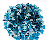 Набір шматочків мозаїки слюда форма ТРИКУТНИК 200 грам 240 шт колір Синій, фото 2
