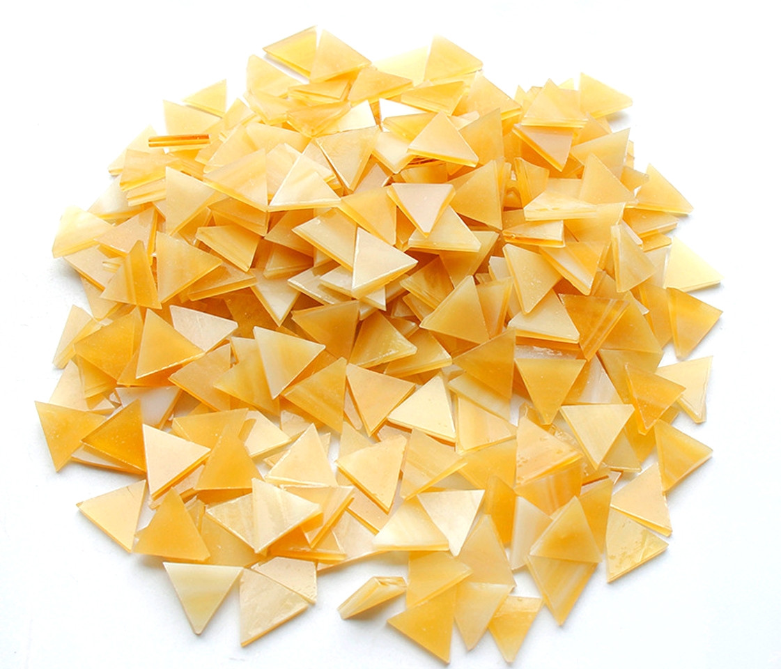 Набір шматочків мозаїки слюда форма ТРИКУТНИК 200 грам 240 шт колір Світло коричневий, фото 1