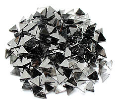 Набір шматочків мозаїки слюда форма ТРИКУТНИК 200 грам 240 шт колір Темно-сірий з прозорим