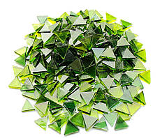 Набір шматочків мозаїки слюда форма ТРИКУТНИК 200 грам 240 шт колір Флуоресцентний зелений