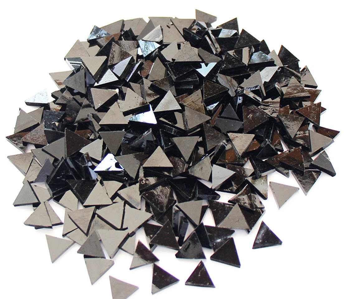Набір шматочків мозаїки слюда форма ТРИКУТНИК 200 грам 240 шт колір Чорний, фото 1