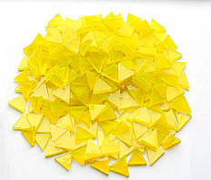 Набір шматочків мозаїки слюда форма ТРИКУТНИК 200 грам 240 шт колір Яскраво-жовтий