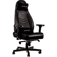 Кресло для геймеров Noblechairs ICON Real Leather Black натуральная кожа Черный